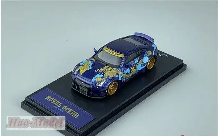 Tm time 1/64 para nissan GT-R r35 modelo de carro liga diecast metal simulação brinquedos meninos presentes aniversário hobby exibição coleção azul