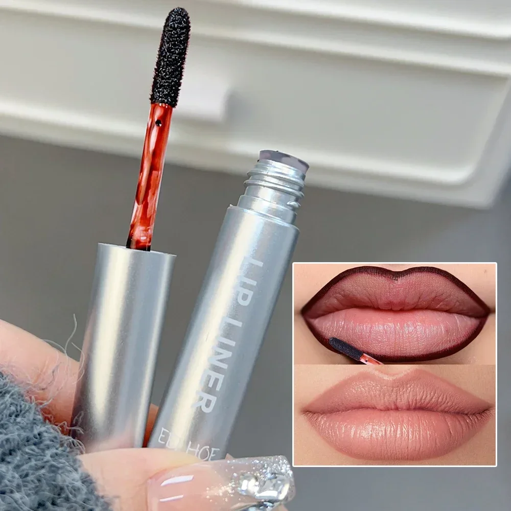 Wasserdichter Lipliner, abziehbarer Tattoo-Lipgloss, wasserfest, langlebig, matte Lippentönung, braune Kontur, abreißbare Lippen, Fleck, Kosmetik