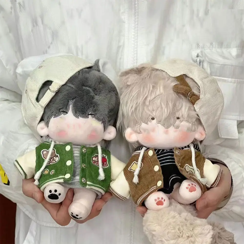 20cm Doll Clothes Jackets Cotton Stuffed Dolls Cartoon Pattern Baseball Uniform Coat Changing Dressing Game Playing House Gift