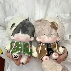 20cm Doll Clothes Jackets Cotton Stuffed Dolls Cartoon Pattern Baseball Uniform Coat Changing Dressing Game Playing House Gift