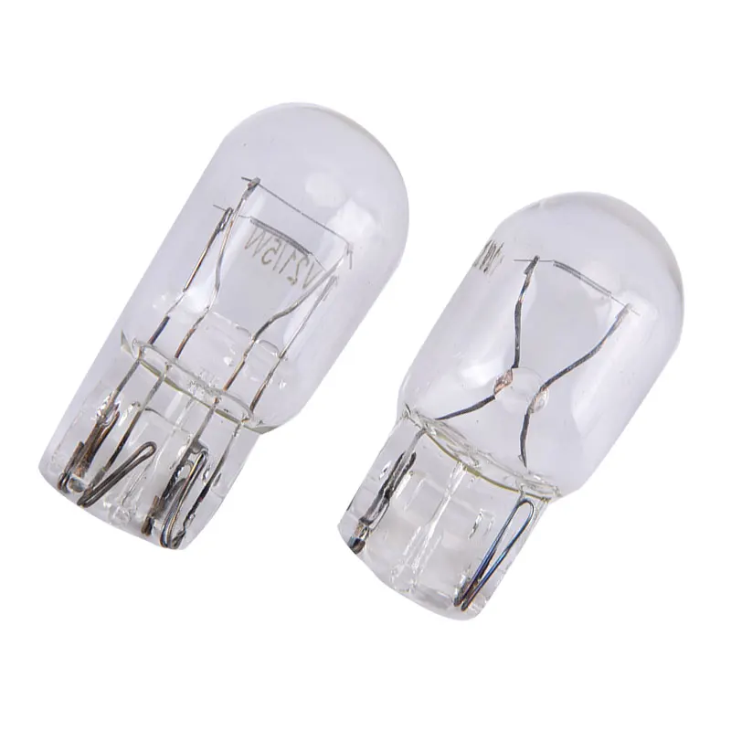2 uds T20 7443 7440 luz de señal W21/5W 3800K bombilla halógena luces de circulación diurna de vidrio transparente bombilla trasera de freno de parada bombillas DRL