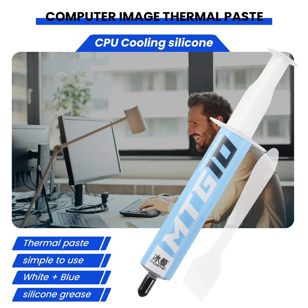 SNOWMAN MTG10 Thermal Paste, Silicone Grease CPU Thermal Paste, Desktop Notebook Image Chip Silicone Thermal Paste