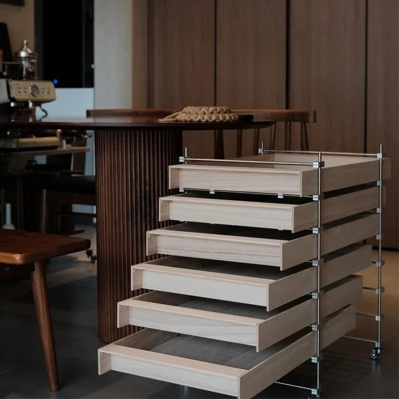 

Couch side living room movable rotating storage small coffee table, side cabinet snack cart storage rack