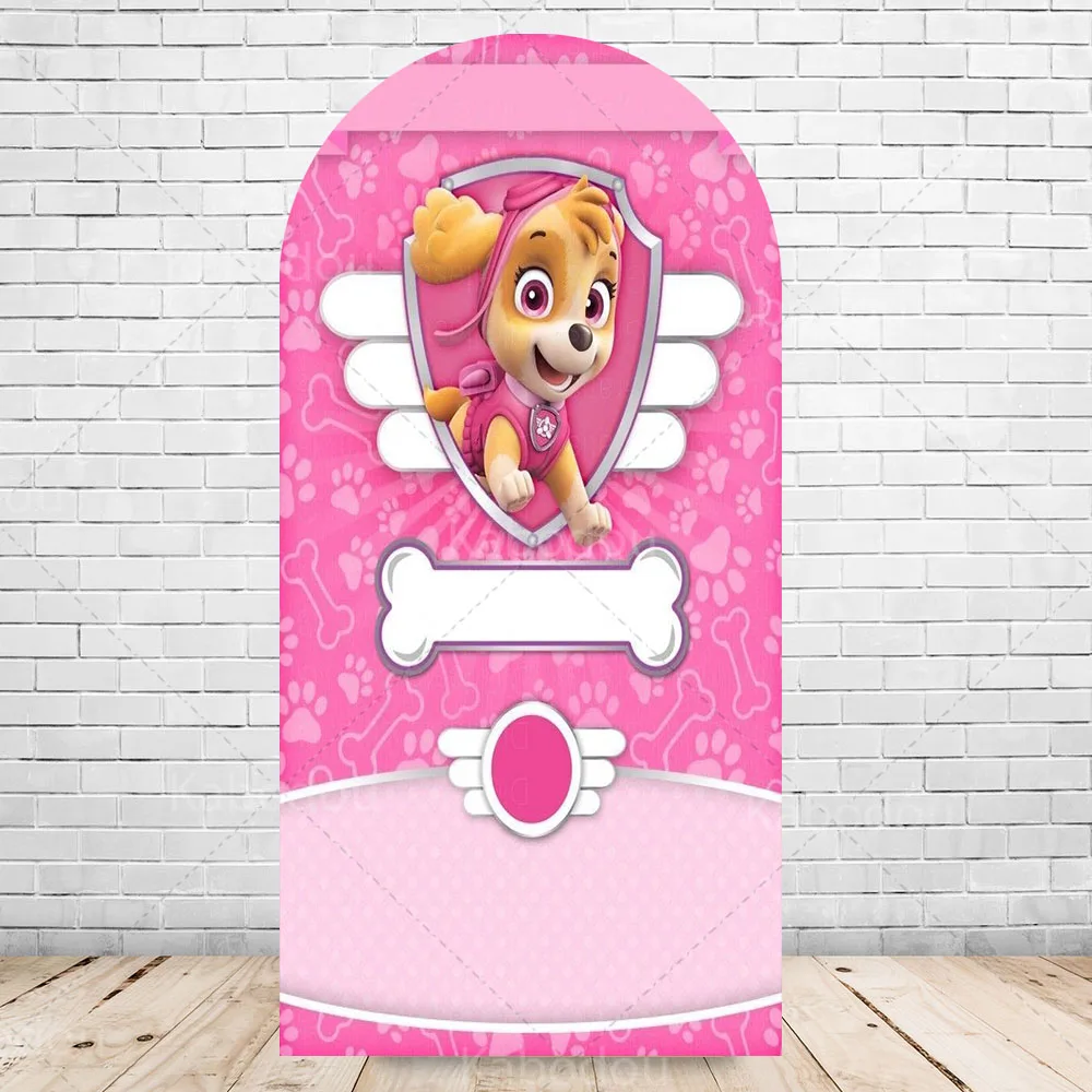 Paw Patrol Arch Backdrop For Skye Chase Girl Kid Birthday Party Decoration Wall Puppy Photography Background Photo Studio Banner