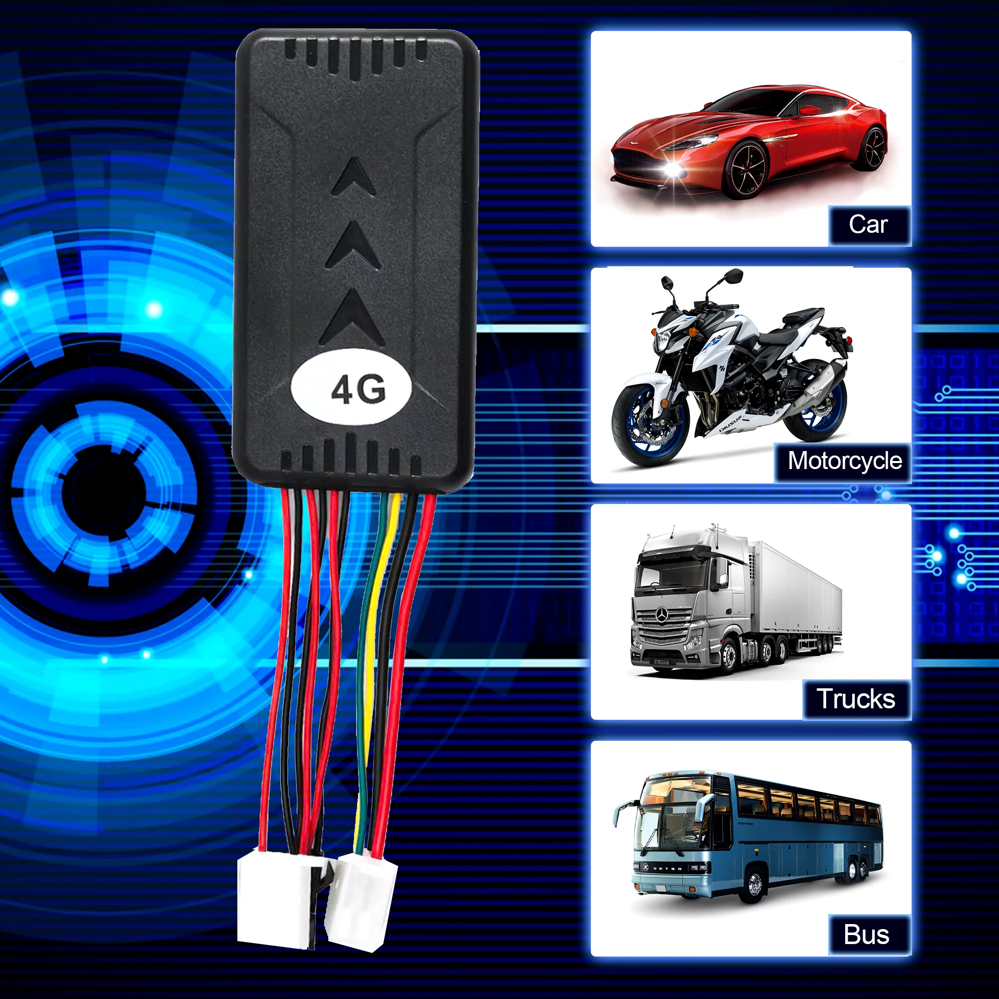 4G Vehicle GPS Tracker Locator Car Motorcycle Tracking Lifetime Platform Multi Functional Anti-theft Device