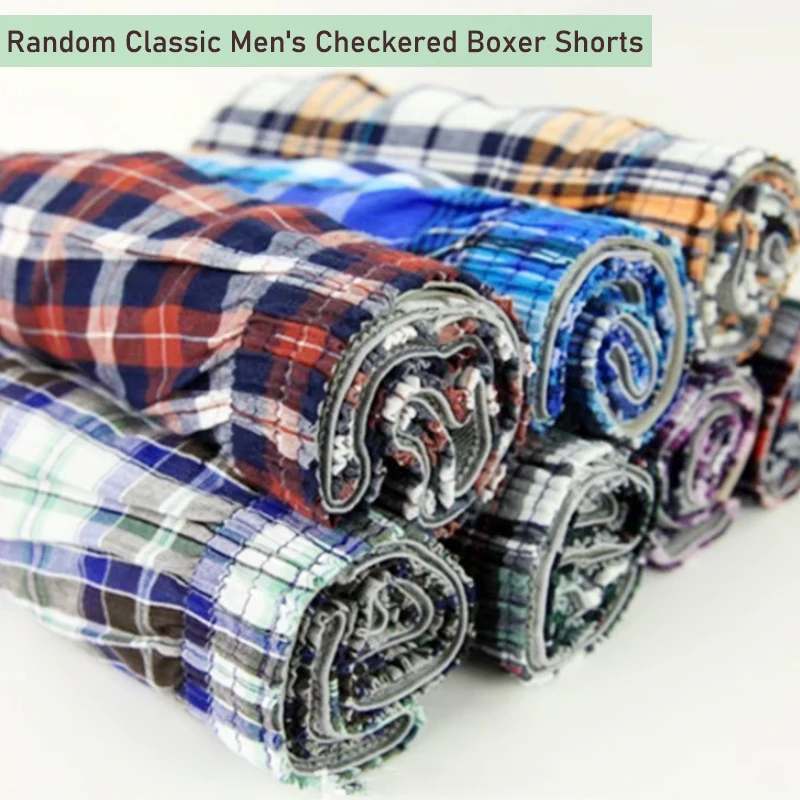 Random/set men's classic pure cotton checkered pants loose Aro pants fashionable boxing shorts men's casual sports boxing shorts