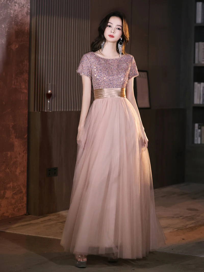 

Новое вечернее платье Ele round Ne 2026 для выпускного бала, розовое, для выступлений, для церемоний, стройнящее, женское