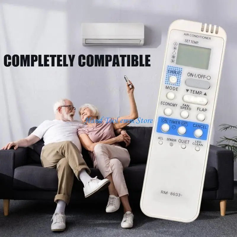 

H37F Replacement Remote Ergonomic Comfortable Grip Intuitively Keypad Compatible for RM8033+ Air Conditioner Remotes