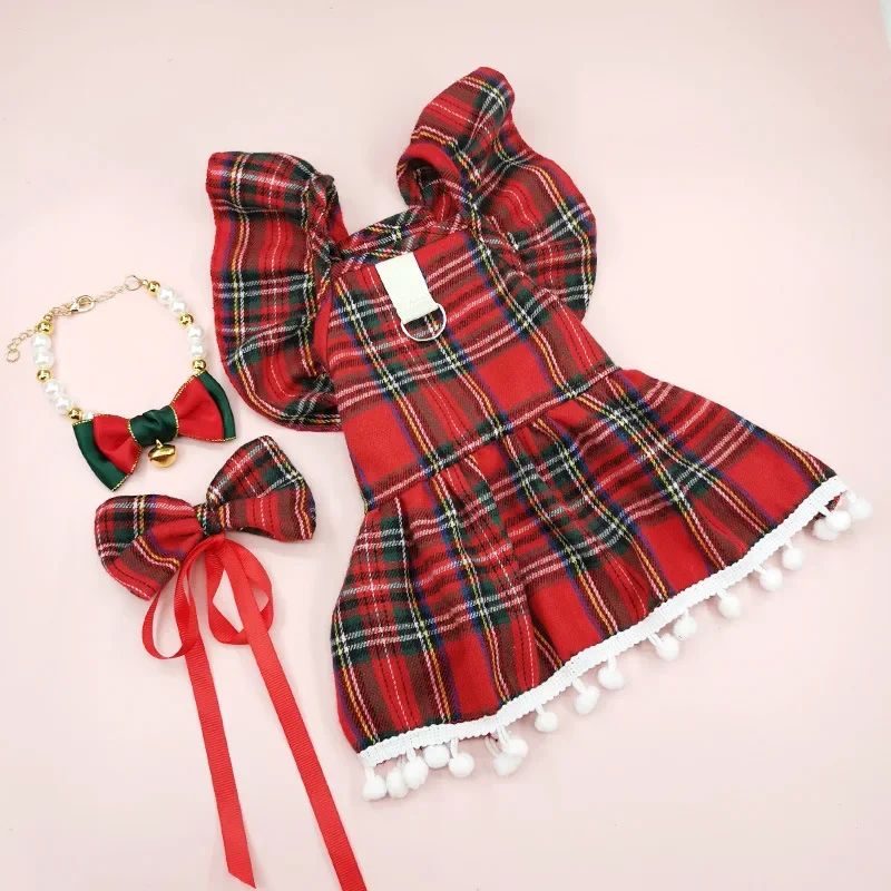

Cloududa Christmas Dog Strap Skirt Pet Clothing Skirt Cat Clothing Christmas Checker Clothing Dog Clothes For Small Dogs