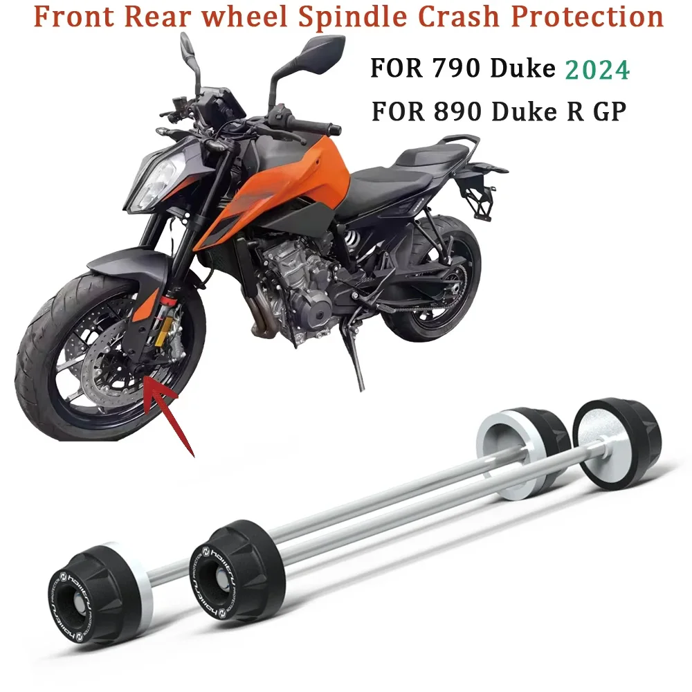 

For Duke 790 Duke 890 Duke R GP 2024-2025 Motorcycle Front & Rear Axle Fork Crash Sliders Wheel landing protection device