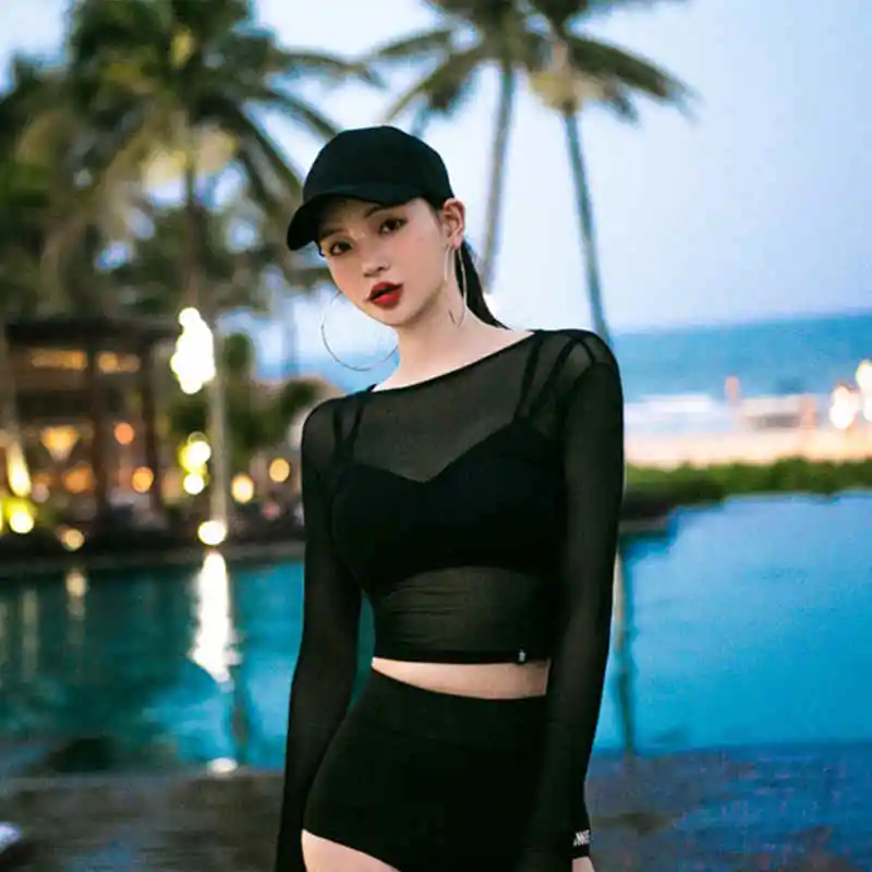 

Korean Sexy Lace three-piece 2024 New Swimsuit Female Conservative New Split Gathered Hot Spring Swimsuit Female