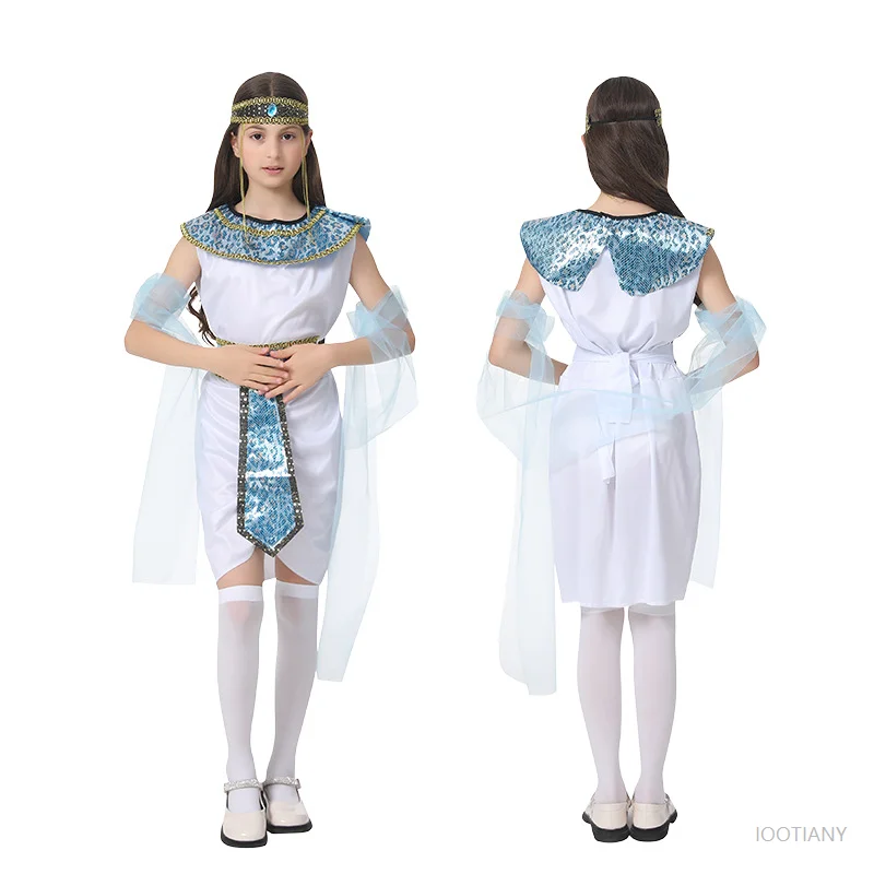 

Ancient Greek And Roman Girl's Costume Festival Egyptian Pharaoh Princess Outfit Children's Role-playing Queen Dress Set 2026