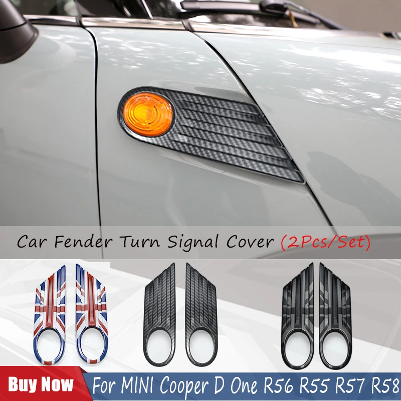 

Carbon Fiber PatternCar Fender Turn Signal Exterior Light Covers Sticker For MINI Cooper One R56 Clubman R55 Convertible R57 R58