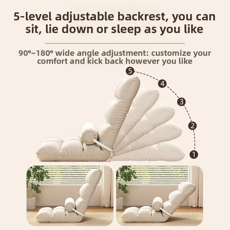 Lazy Sofa Tatami Portable Single Person Folding Bed Backrest Seat Chair Cushion Bay Window Lazy Sofa Tatami Sofa Chair Blue - view 3