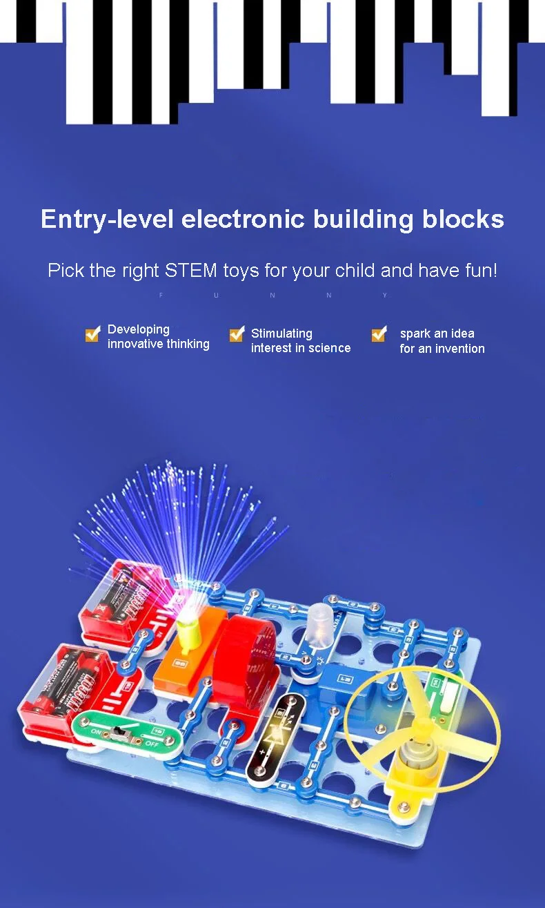 Science Experiments Kits Circuits Electronic For Kids 31 Piece Circuito Electrico niños For Children STEM Toys Science Kits New