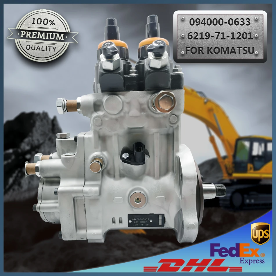 

High Quality Common Rail Fuel Pump 094000-0633 0940000633 6219-71-1201 for Komatsu Engine SA12VD140 PC2000-8 WA900 Excavator