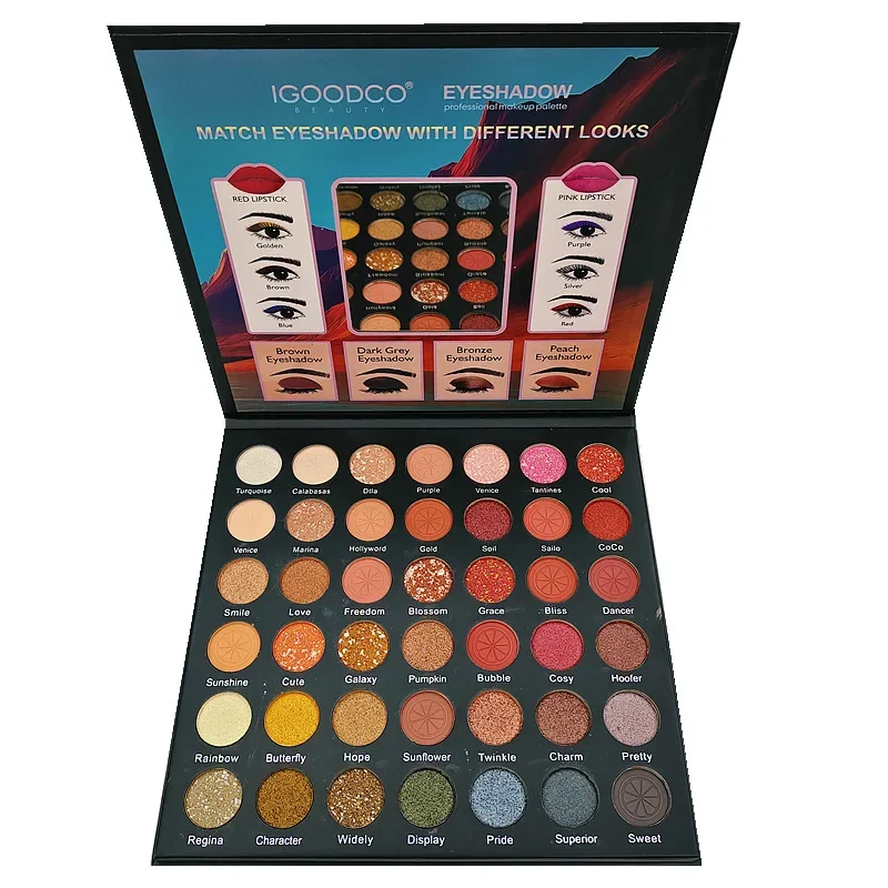 Palette de fards à barrage scintillants pour femmes, poudre scintillante, paillettes scintillantes, maquillage des yeux, performance sur scène, plaque, 256