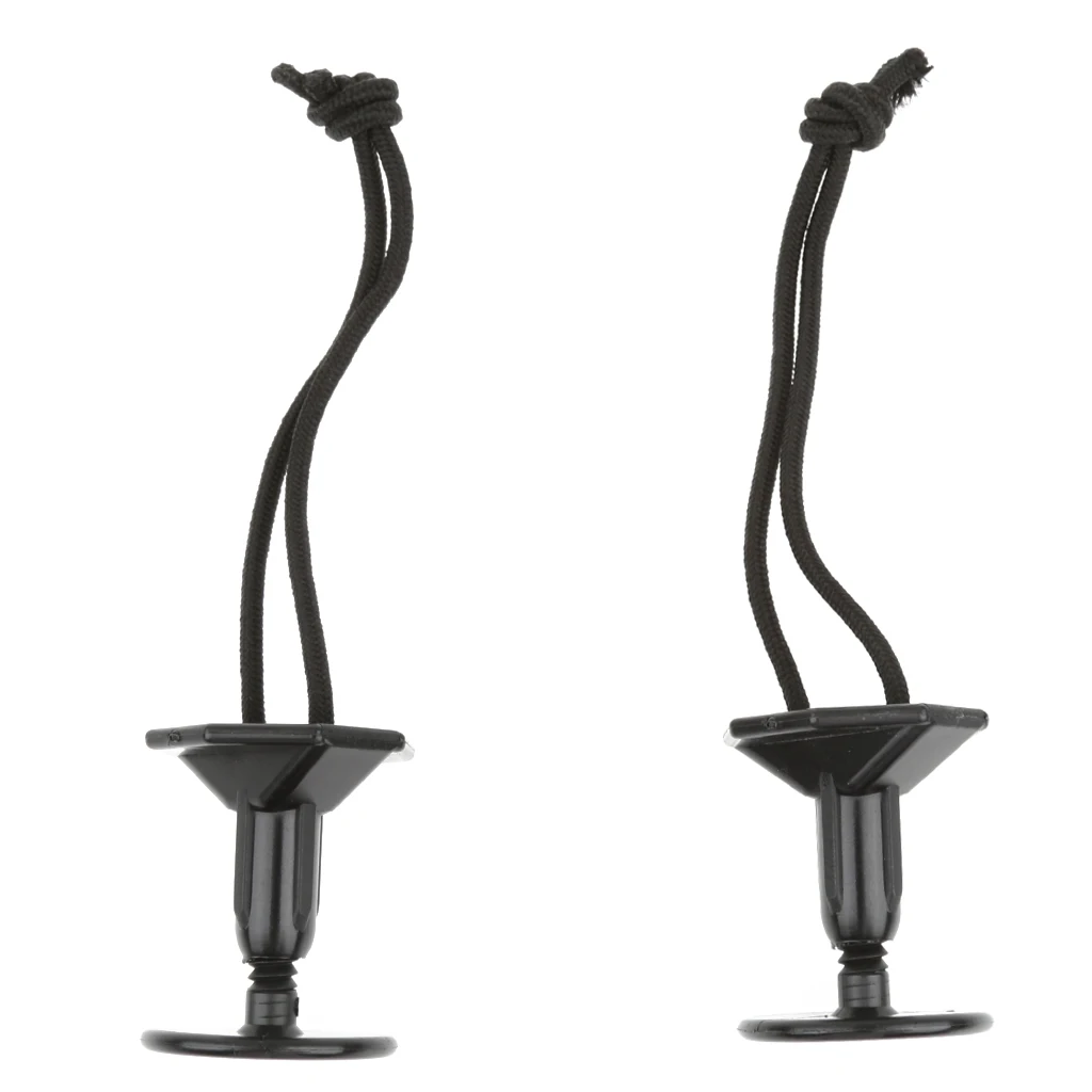2pcs Black Bodyboard Surfboard Leash Plug with 12cm cord string