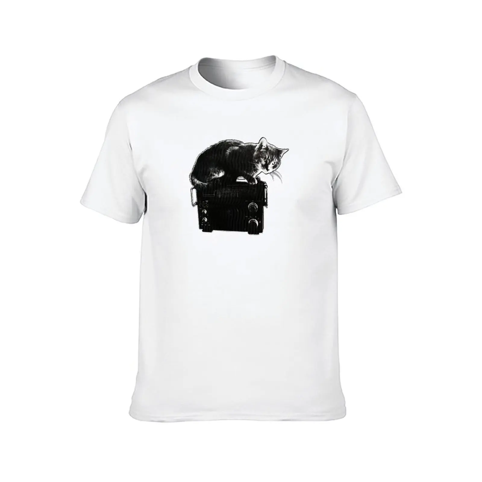 T-shirt radio cat maglietta essenziale magliette da uomo T-shirt in cotone