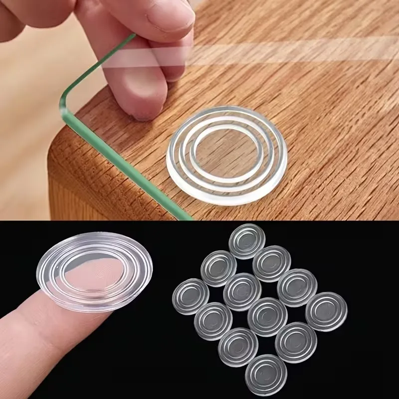 25pcs Transparent PVC Suction Pads – Non-Slip Furniture Feet for Glass Tabletop Protection
