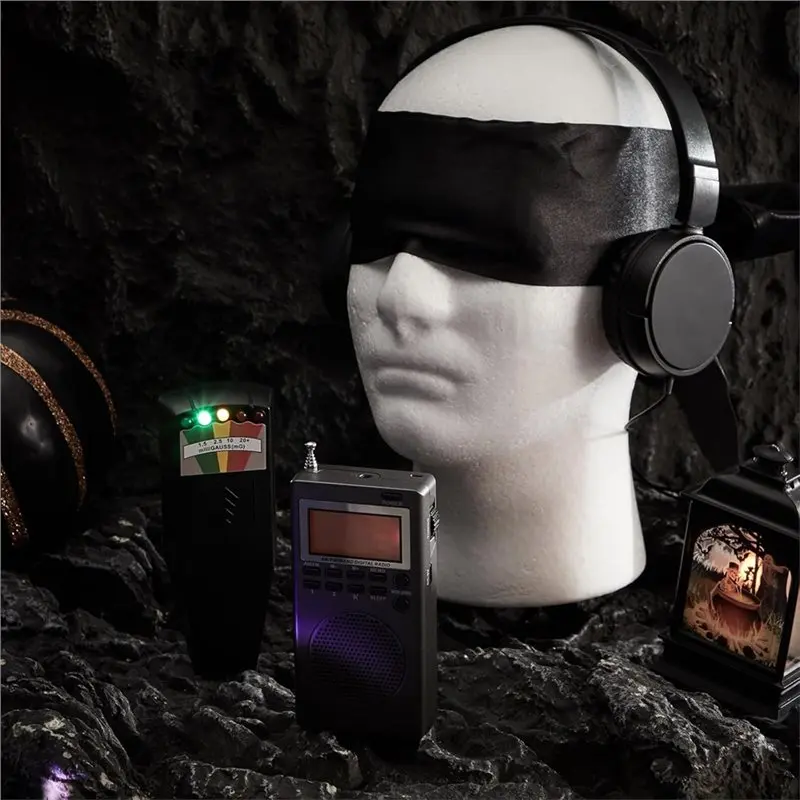 CABE-Ghost Box Emf Meter 4 Pcs Equipment Kit Magnetic Field Detector Headphone Blindfold For Outdoor Home Investigation view 3