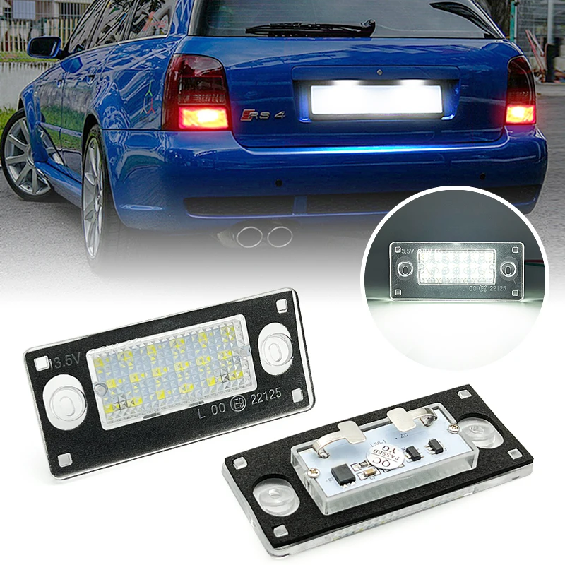 

2 шт. белый светодиодный светильник номерного знака для Audi A3 S3 8L LCI A4 S4 Avant B5 лампа номерного знака