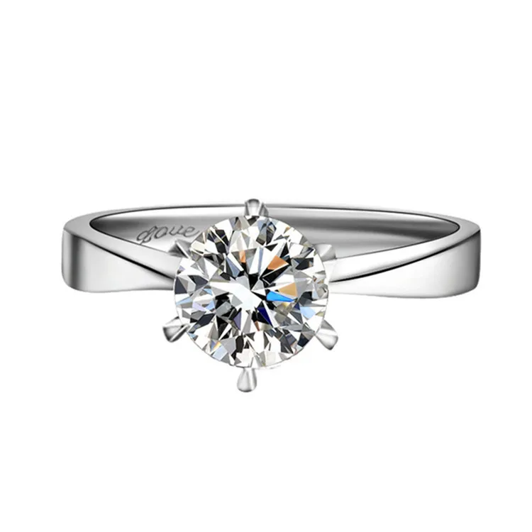 

925 Sterling Silver Ring Female Engagement Wedding Ring Fine Jewelry Round Brilliant Cut Cubic Zircon