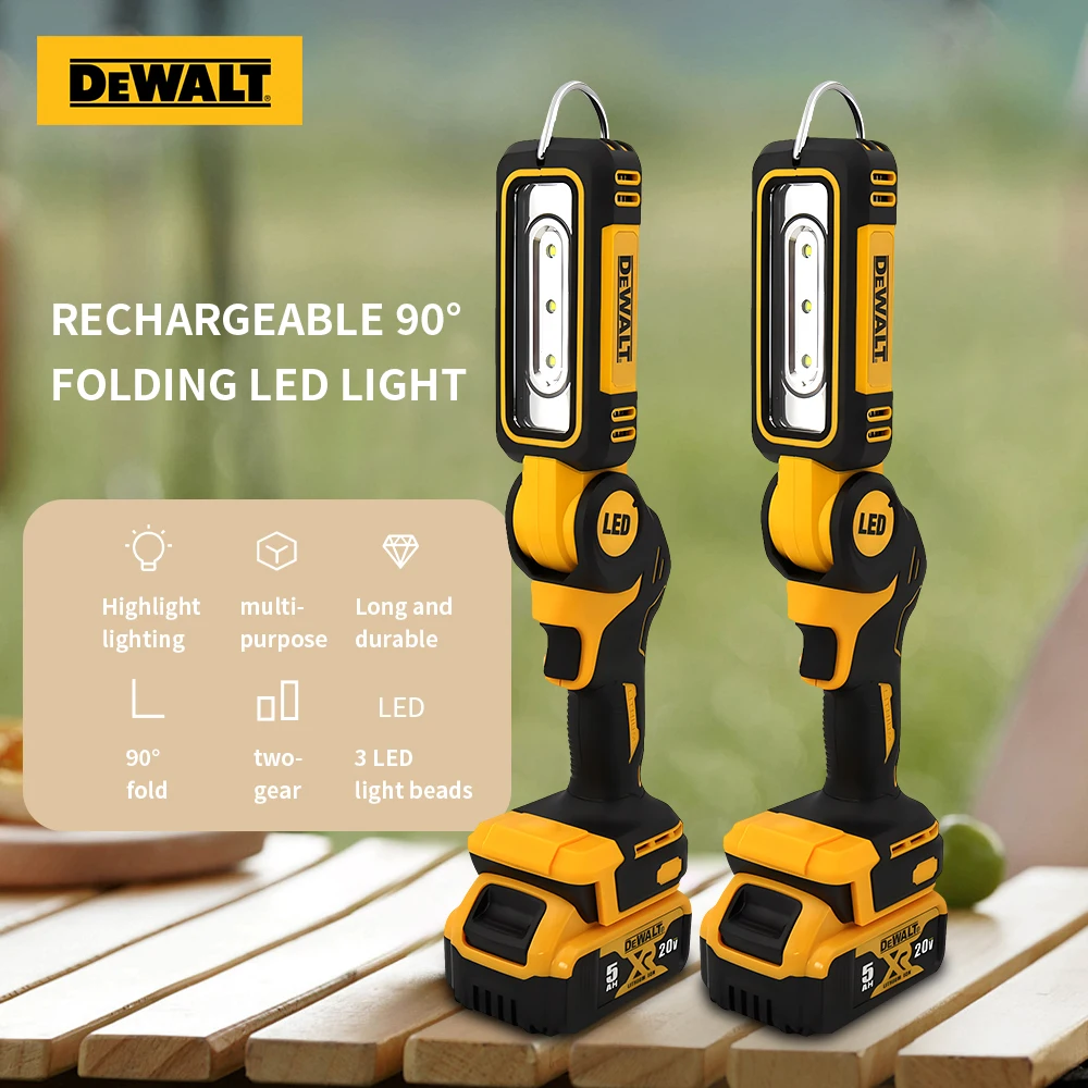 Dewalt Portable Folding LED Light Multifunctional  Outdoor Camping Lamp Rechargeable Working Light Emergency Lighting Flashlight