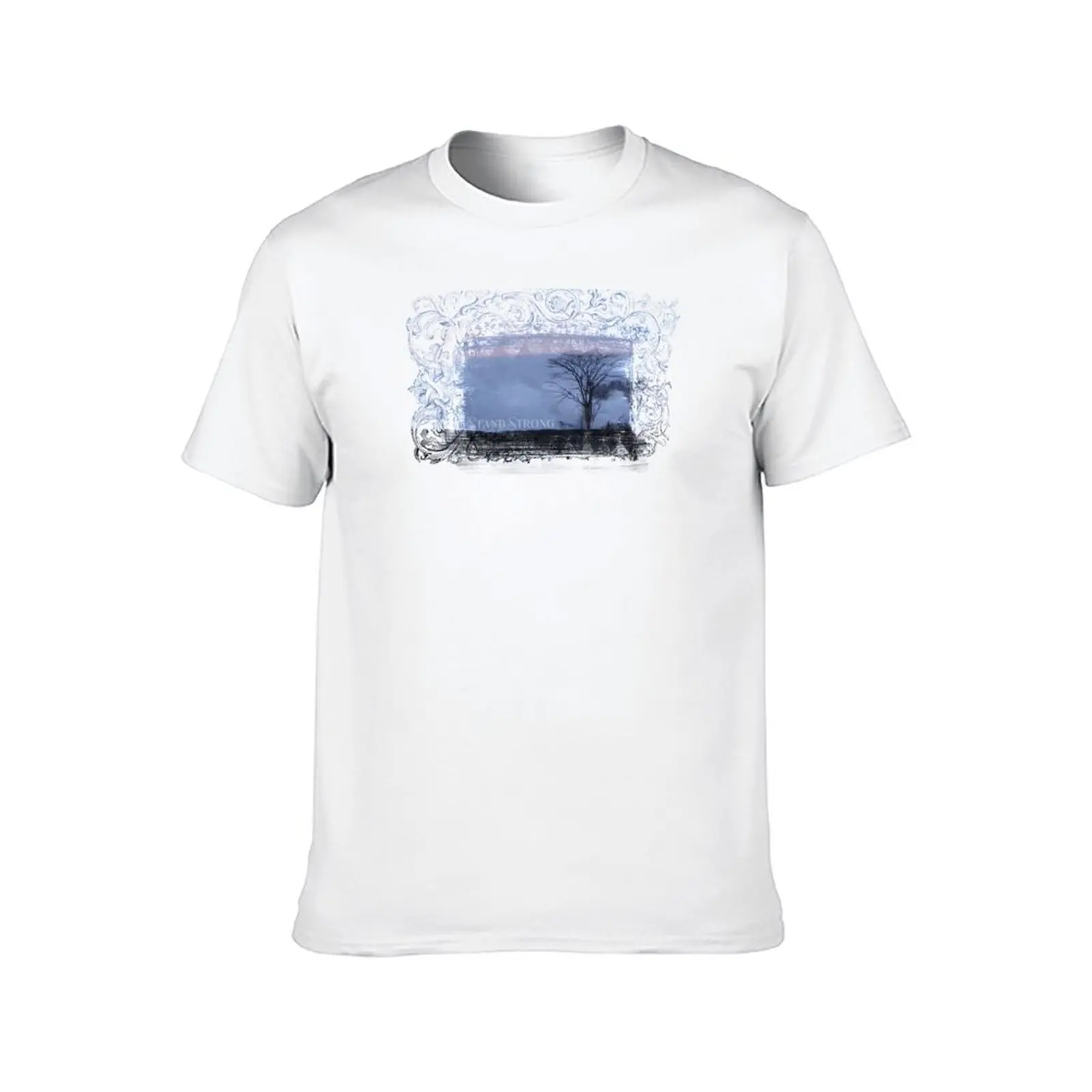 AHT - كلمات الحياة الوقوف قوي تي شيرت تي شيرت شخصية تي شيرت للرجل مضحك تي شيرت القطن تي شيرت