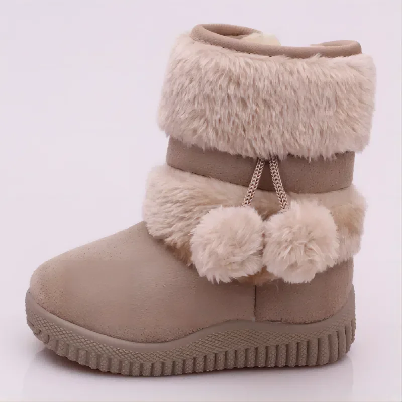 

New Girls Snow Boots Winter Comfortable Thick Warm Kids Boots Lobbing Ball Thick Children Autumn Cute Boys Boots Princess Shoes