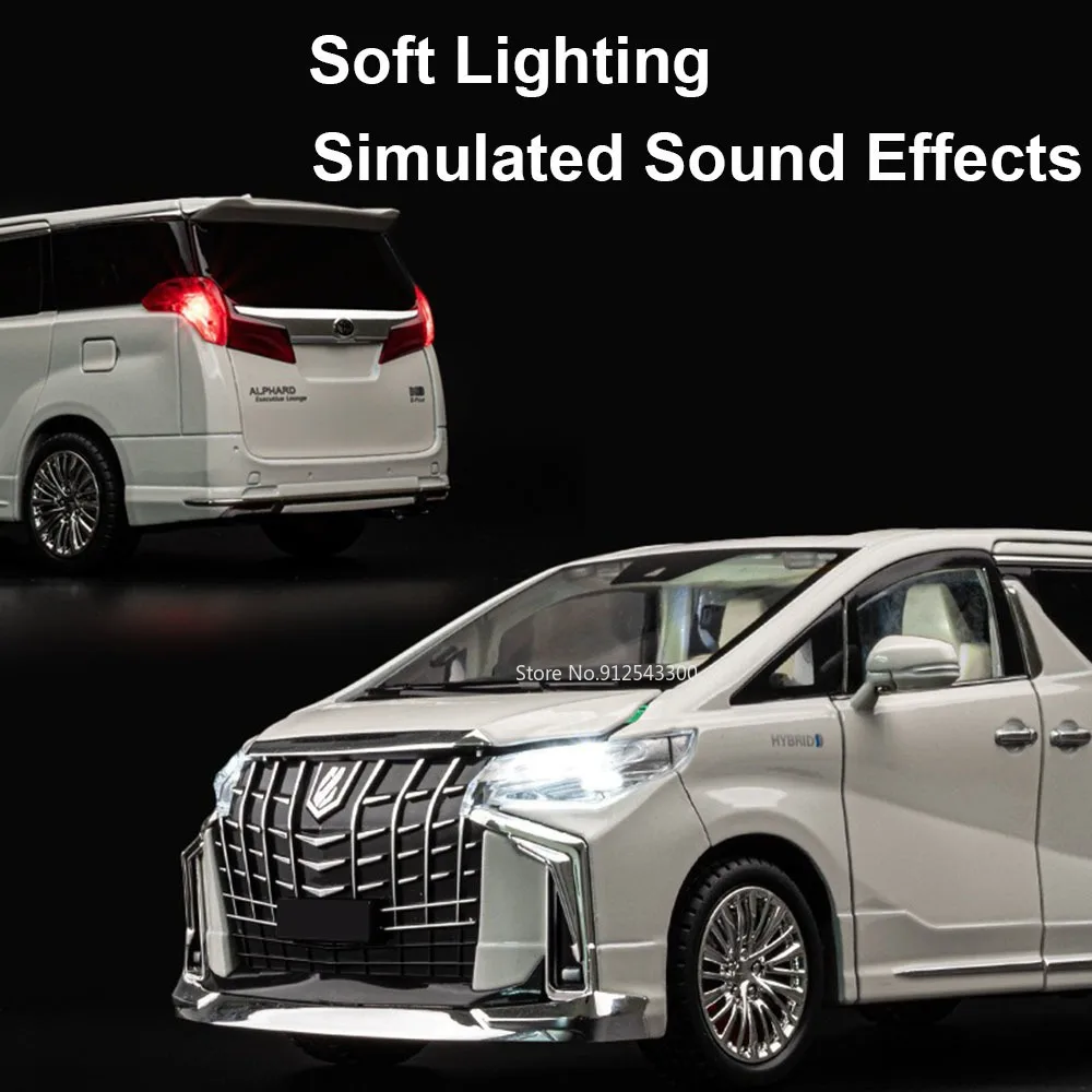 1/18 Alphard Spielzeug legierung Druckguss Simulation Automodell mit Schall licht zurückziehen Autotür kann Spielzeug Fahrzeuge Geschenke für Kinder geöffnet