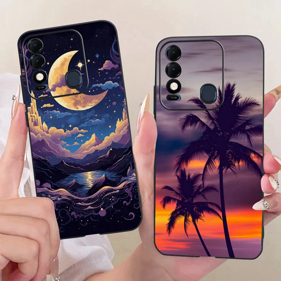 Fashion Cool Case For Tecno Spark 8 8T 8C Soft Black Silicone Tpu Back Cover For Tecno Spark8 Spark8C Spark8T Phone Cases