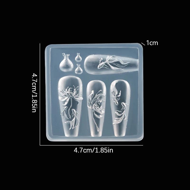 1Pcs Nail art Silikon Carving Form Blume Schmetterling Lotus Koi Deer 3D Form Nail art Dekorationen DIY Design Silikon Nagel form