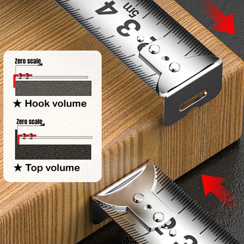 شريط قياس فولاذي عالي الدقة بطول 5 أمتار، تصميم مجوف شفاف، ليس من السهل الصدأ، أدوات قياس شريط فولاذي عالي الجودة #5