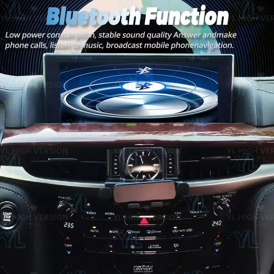12.3 inch Car Android 14 Screen Auto Stereo For Lexus LX570 470 2016-2019 Multimedia Auto Radio Carplay 4G SIM Satnav Media DSP