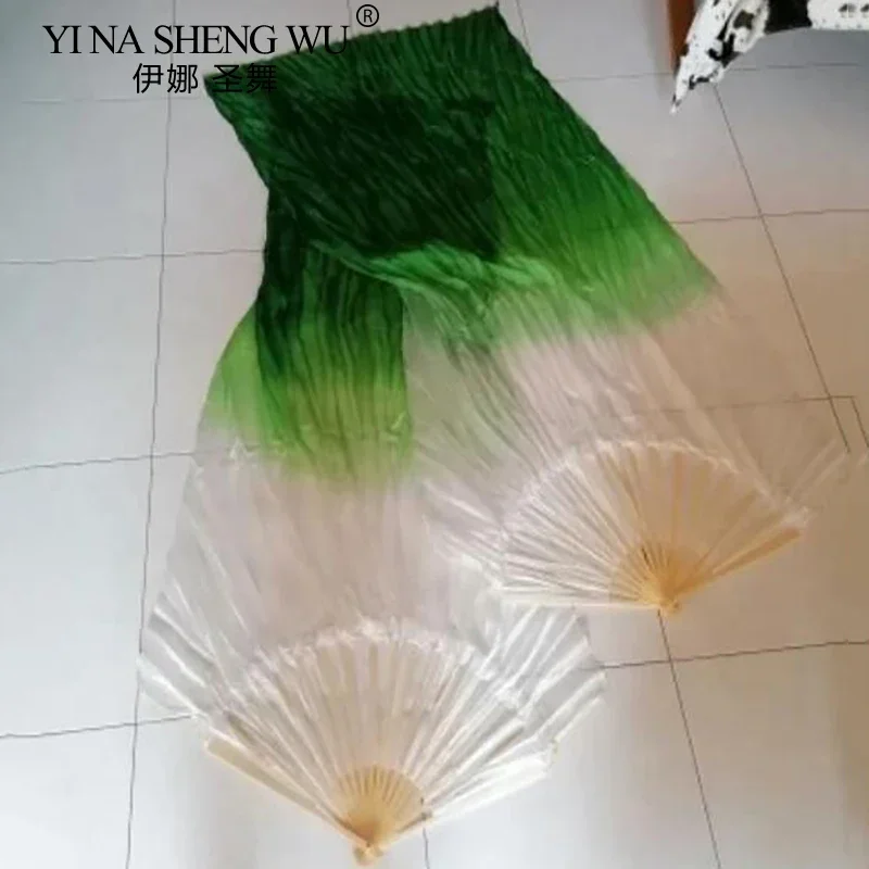 Real Silk Belly Dance Veil Bamboo Fan Classic Size Dance Performance Stage Show Props Customizable Hand Held Dancing Fans