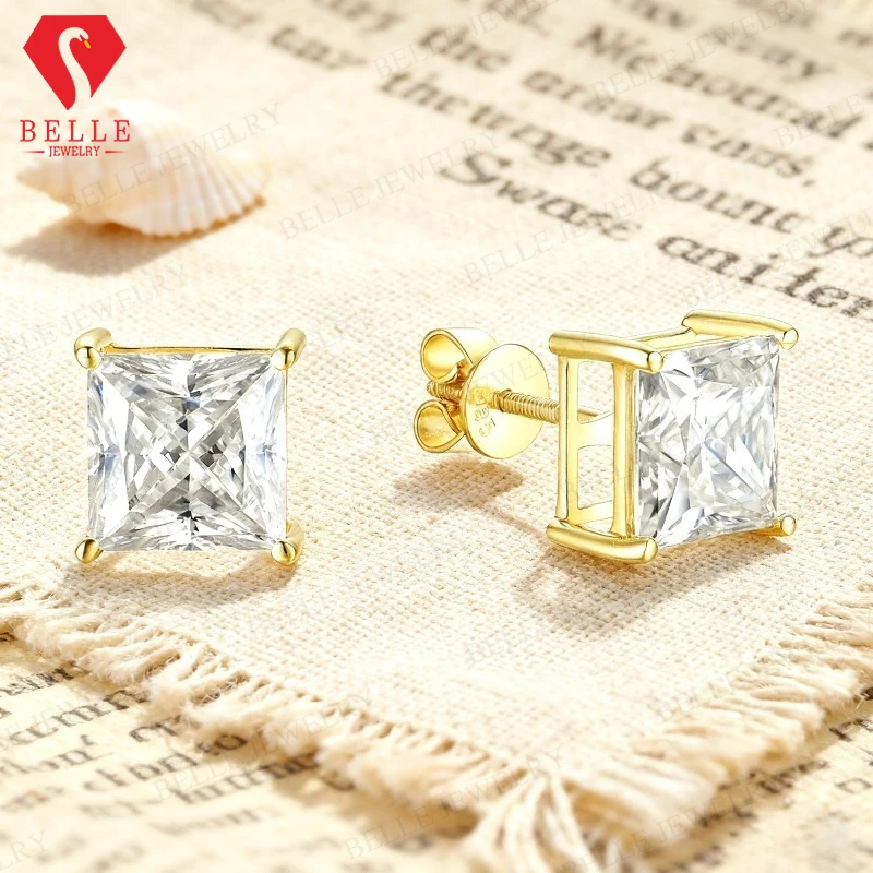 

Asscher Cut Moissanite Stud Earrings 1-6CT S925 10K 14K 18K Settings Vintage Inspired Fine Jewelry Anniversary Gift