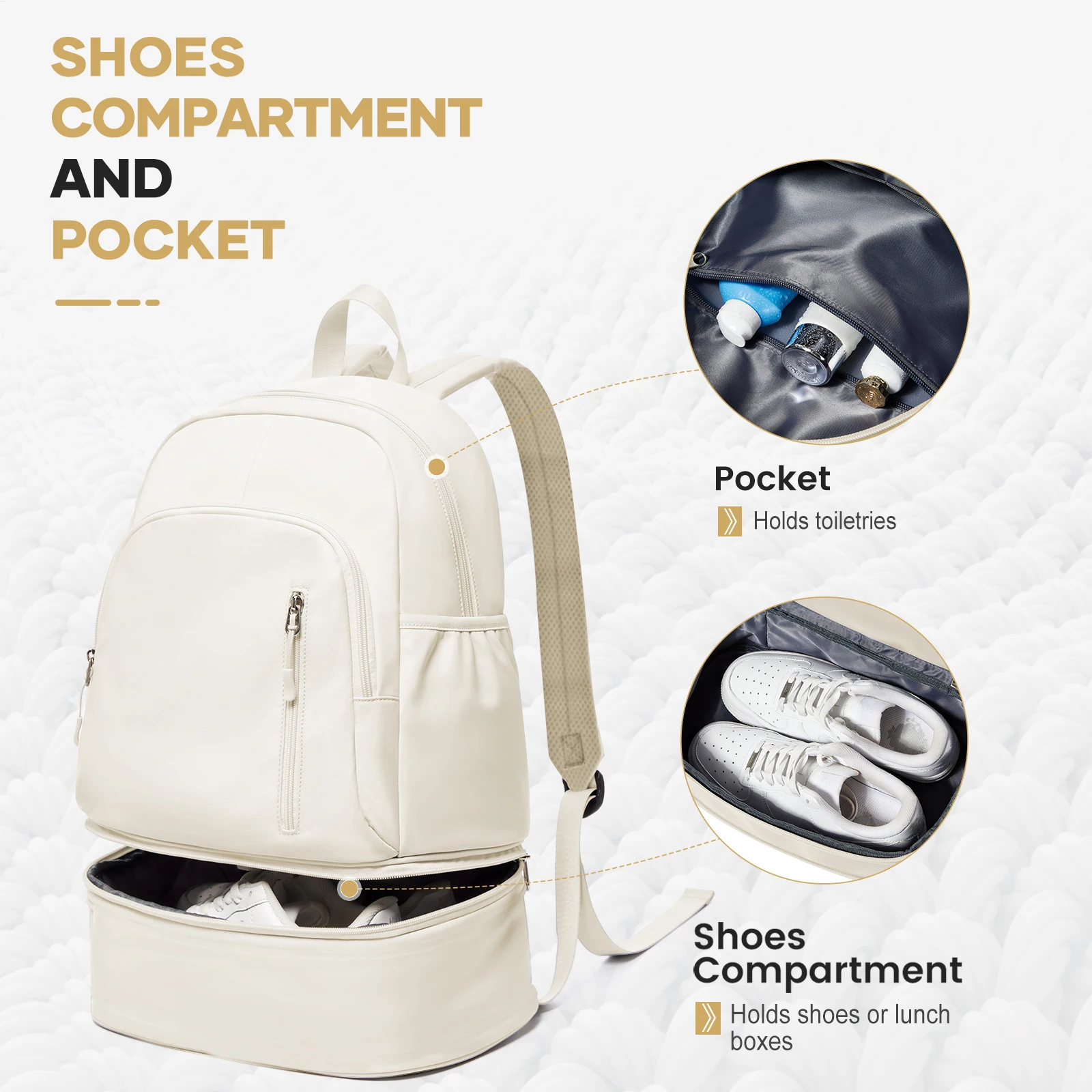 

Gym Backpack for Women, Waterproof Workout Backpack with Shoe Compartment & Wet Dry, Lightweight Travel Backpack for Sports Yoga