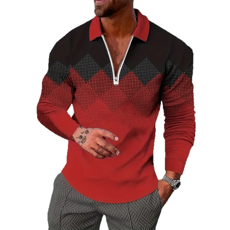 

Новые мужские повседневные модные простые и модные осенние и зимние рубашки поло с длинными рукавами