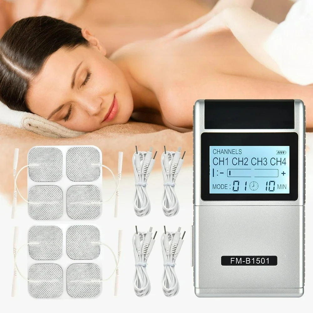 

Customizable Electric Muscle Stimulator Massager TENS Pulse Digital Therapy Full Body Massager Machine15 Mode Rechageable