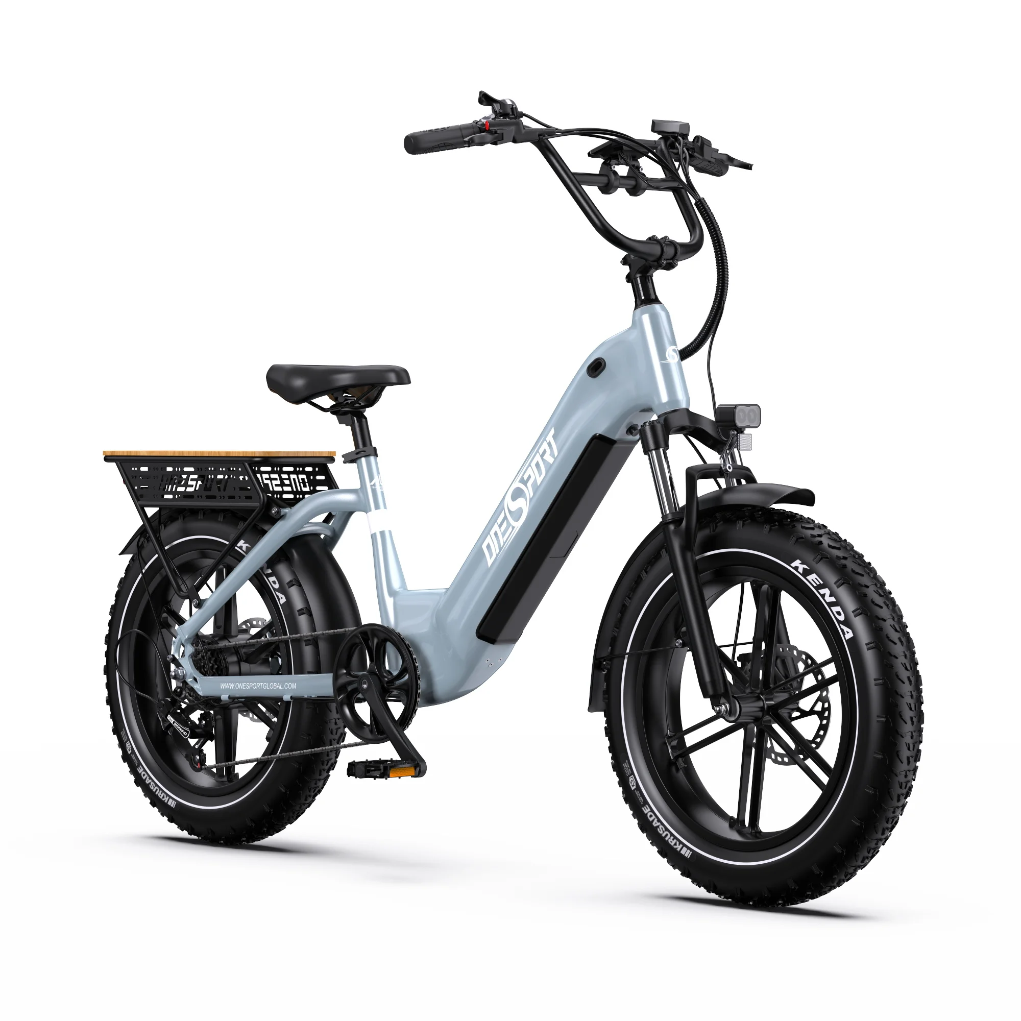 ONESPORT OT08 Electric Bike 500W Motor,48V 18Ah Removable Battery,80-90km Range,20*4.0 Inch Tires,IPX4 Waterproof E-Bike
