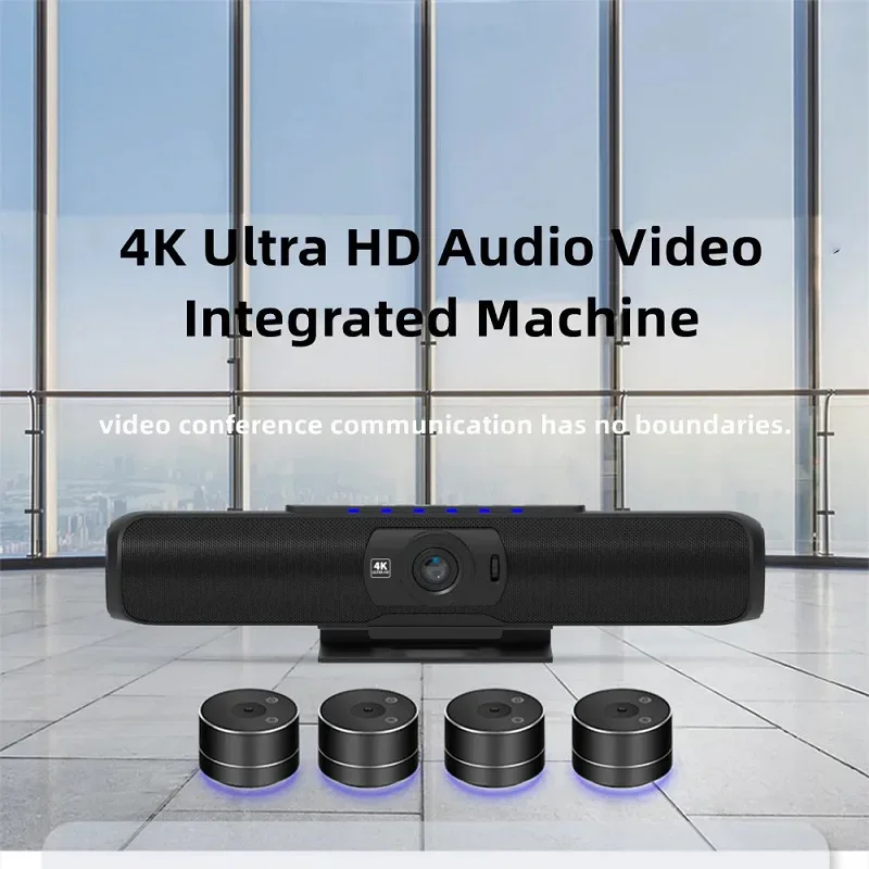 4K 3X Zoom Webcam 8 Megapixel ePTZ Camera with 3/4 Expansion Microphone 2.4G Wireless Audio Video Conferencing System Webex Zoom