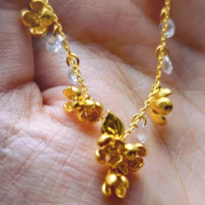 الكلاسيكية الإبداعية الجديدة على النمط الصيني الرجعية أوسمانثوس سوار للنساء اكسسوارات أزياء فريدة من نوعها زهرة أساور مجوهرات #6