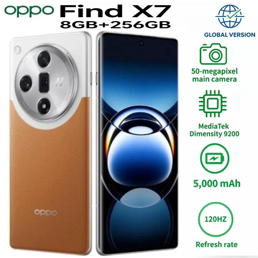 2026 Latest Model OPPO Find X7 8+256GB 5G Smartphone, Global Version,120 Hz refresh rate, 50 MP camera—for sharper photos