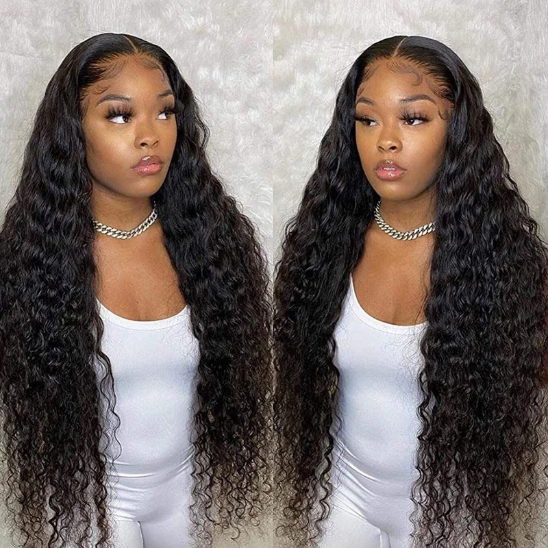 Human Hair Lace Frontal Wig Curly Deep Wigs 13x6 Lace Wig For Women 100% Human Hair Brazilian Long Lengths Wig Hair Natural