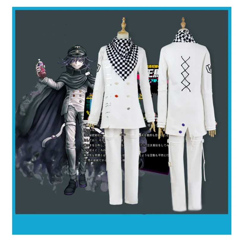 Anime Danganronpa V3 Killing Harmony Kokichi Ouma Cosplay Costume With Wig Cloak Cosplay Outfit Full Set Halloween Party Costume