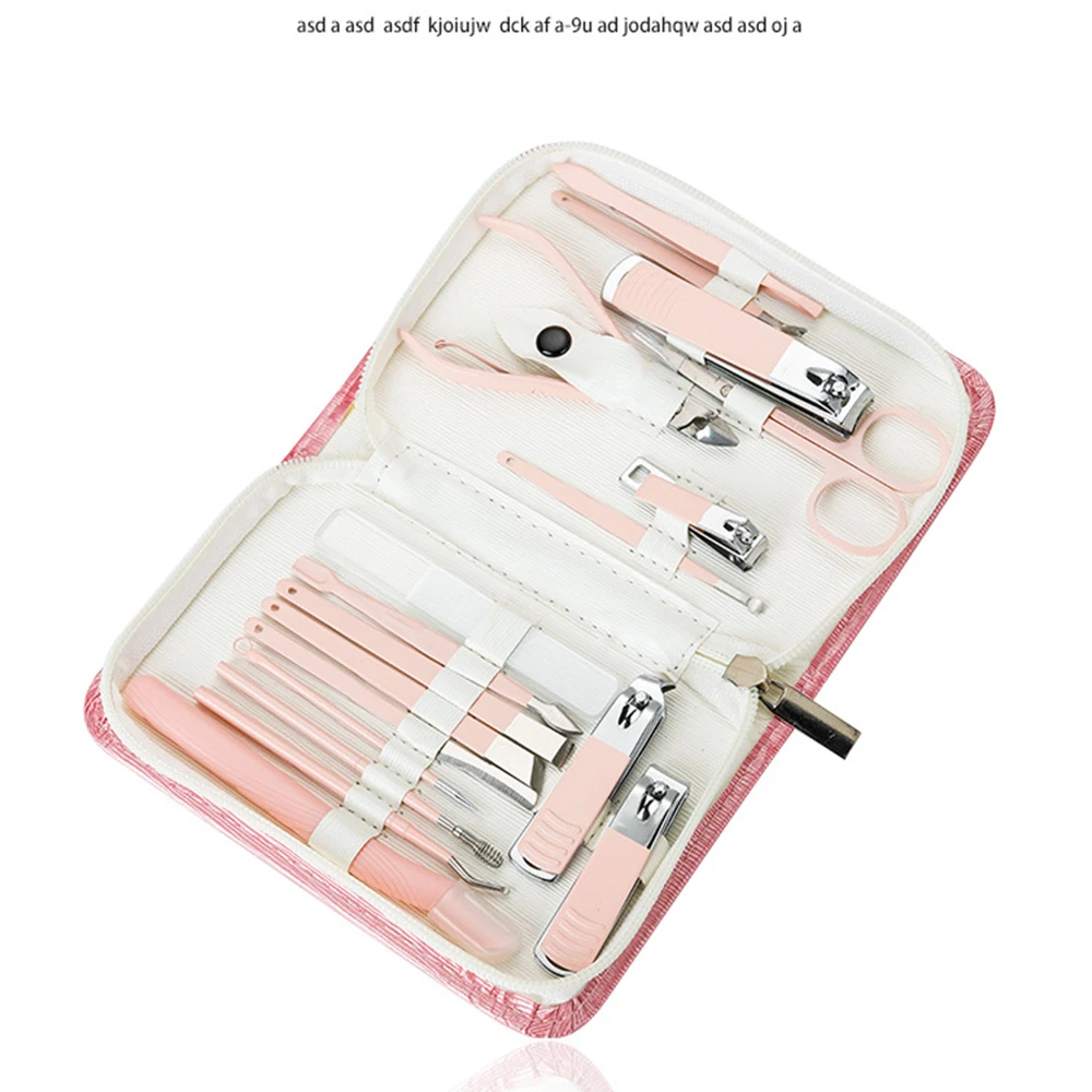 Stainless Steel Manicure Pedicure kit Professional Nail Foot Care18 pcs set Nail Clipper Set Household nail salon tools