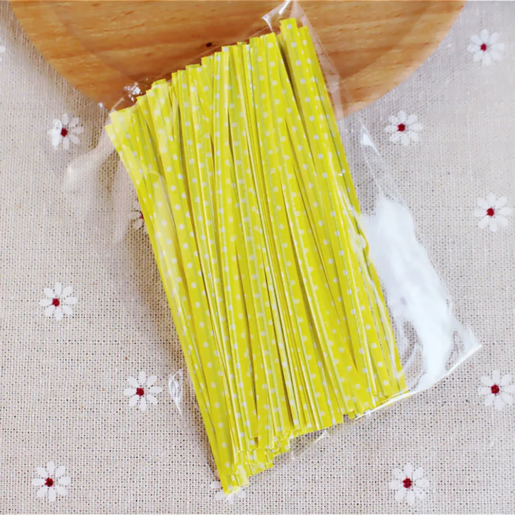300 Piezas de Lazos de Plástico para Cerrar Bolsas de Regalo, Lazos de Alambre de Hierro Suave, Lazos Metálicos para Dulces, Pan, Bolsas de Regalo para Fiestas, Embalaje Decorativo