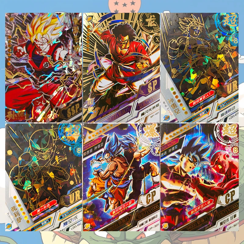 Anime Dragon Ball SSP SP UR CP Cards Son Goku Vegeta Iv Frieza Cell Majin Buu Vegetto Broli Jiren Caulifla Collectible Cards