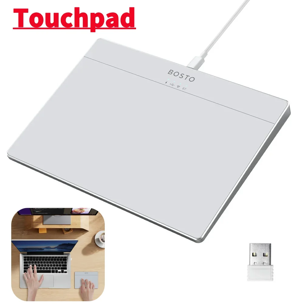 

Portable Track Pad Multi-Gesture Wireless Touchpad Type-C Rechargeable Ergonomic Trackpad Mouse for Computer Notebook PC Laptop